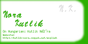 nora kutlik business card